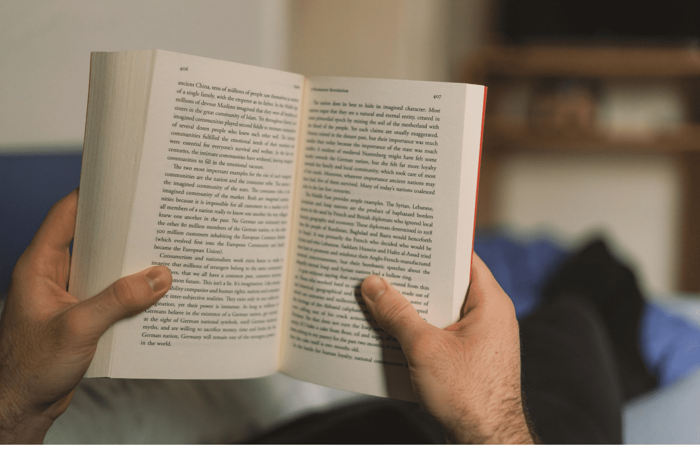 hands holding a book